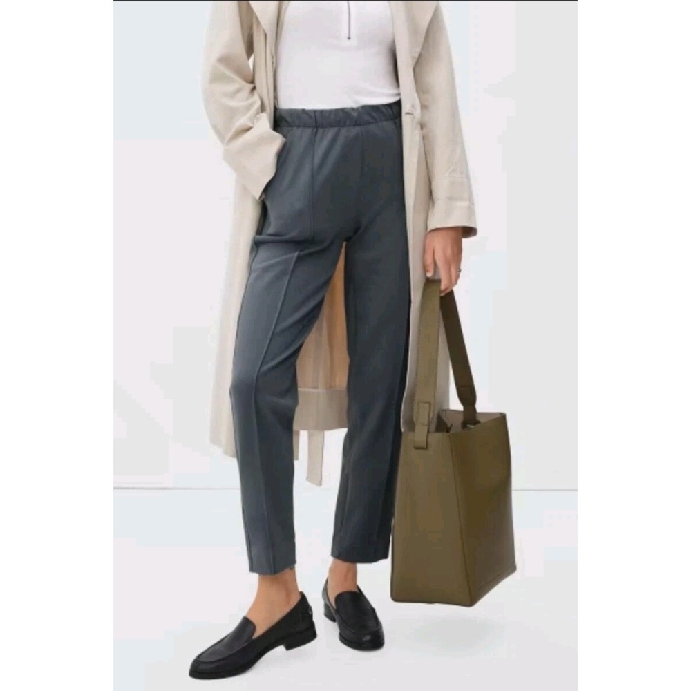 Everlane The Dream Pant Slate Blue Grey Quiet Luxury Elastic Waist Pintuck XL